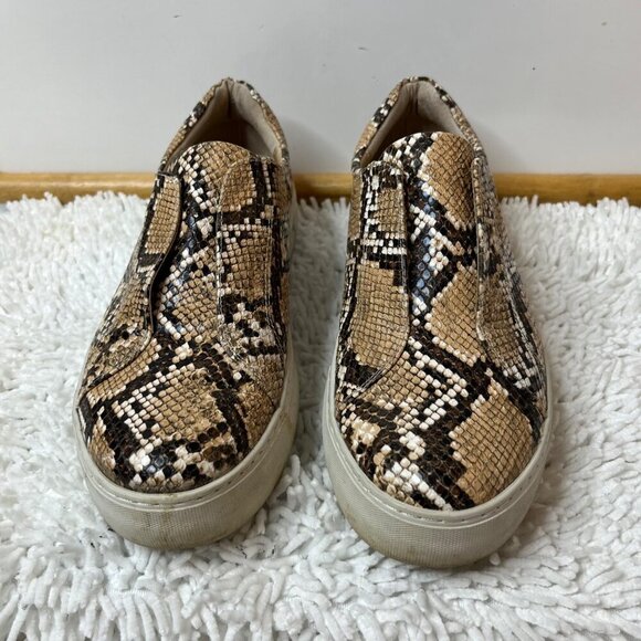 J Slides Heidi Leather Platform Slip On Sneaker Snakeskin Python Brown Size 8.5 - Picture 3 of 11